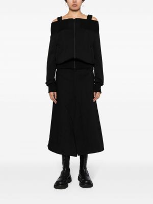 Spódnica midi bawełniana Yohji Yamamoto czarna