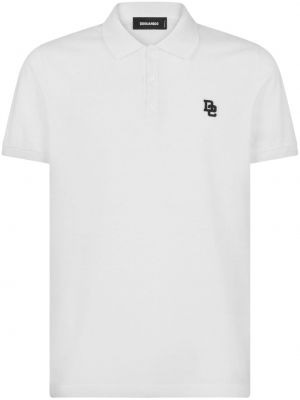 Polo majica z vezenjem Dsquared2 bela