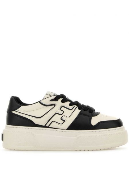 Læder sneakers Fendi sort