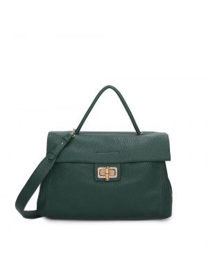 Кожаная сумка через плечо оверсайз из искусственной кожи Fontanella Fashion зеленая