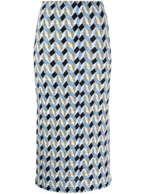 Midi suknja s printom od krep Dorothee Schumacher plava