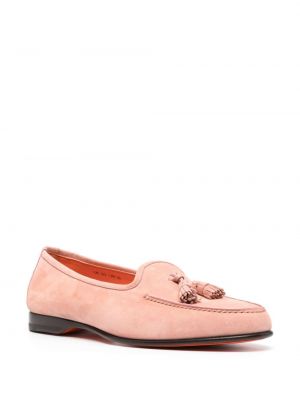 Seemisnahksed loafer-kingad Santoni roosa
