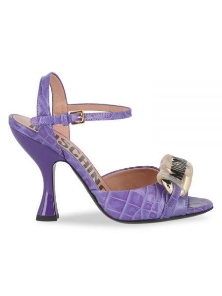 Кожаные сандалии Moschino фиолетовые