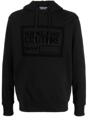 Kokvilnas kapučdžemperis Versace Jeans Couture melns