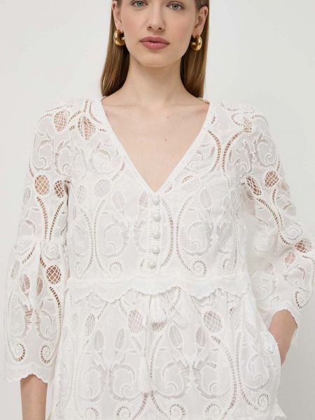 Pamučna midi haljina Luisa Spagnoli bijela