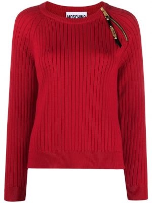 Pull col rond Moschino rouge