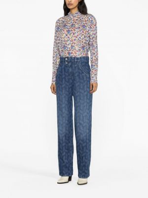 Straight jeans mit print Marant Etoile blau