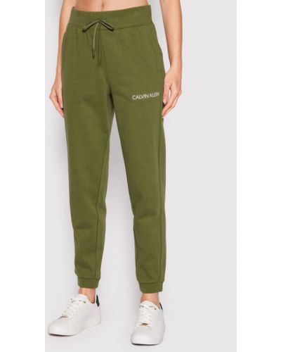 Calvin Klein Performance Pantaloni trening 00GWF1P608 Verde Regular Fit