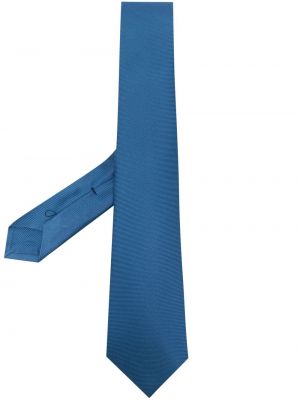 Pletená hedvábná kravata Kiton modrá