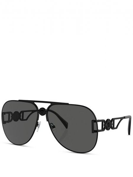 Твердые солнцезащитные очки-пилоты, 63 мм Versace, Gray