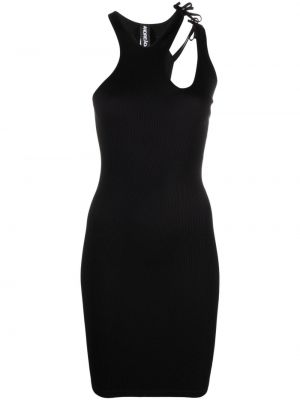 Sukienka koktajlowa bez rękawów asymetryczna Andreadamo czarna