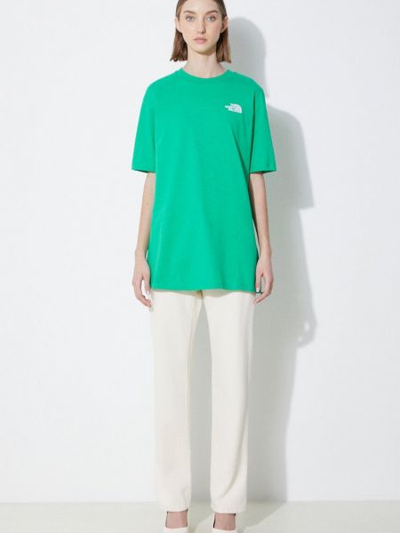 Tricou din bumbac oversize The North Face verde