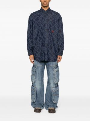 Jacquard jeanshemd Tommy Hilfiger blau