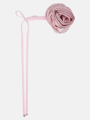 Růžový hedvábný náhrdelník Prada