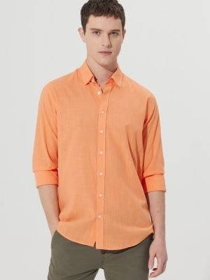Medvilninė marškiniai su sagomis Ac&co / Altınyıldız Classics oranžinė