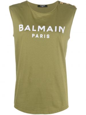 Tank top med print Balmain grønn