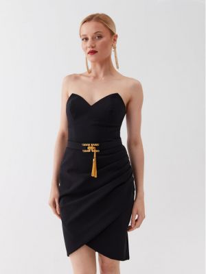 Коктейлна рокля slim Elisabetta Franchi черно