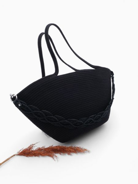 Pletena torba za preko ramena Marjin crna
