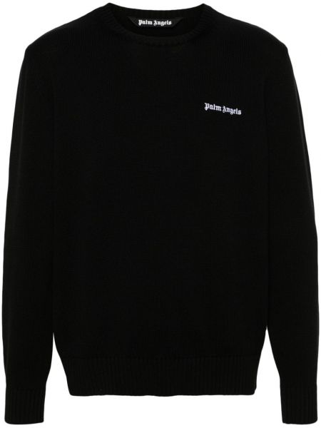 Pullover mit stickerei aus baumwoll Palm Angels schwarz