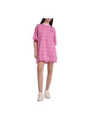 Sukienka mini bawełniana na czas wolny Gcds - różowy