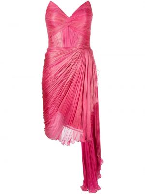 Rochie mini de mătase drapată Iris Serban roz