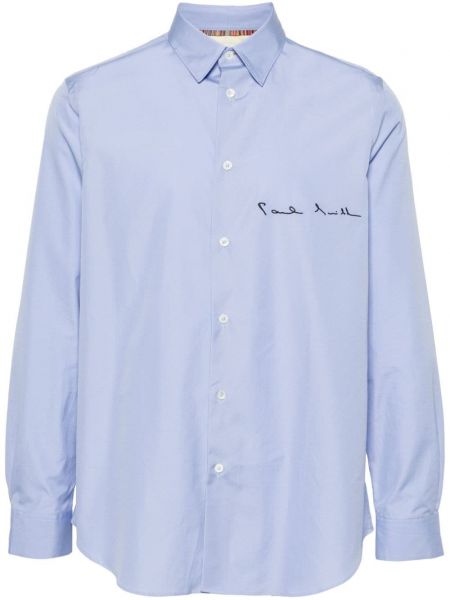 Βαμβακερό πουκάμισο με κέντημα Paul Smith μπλε