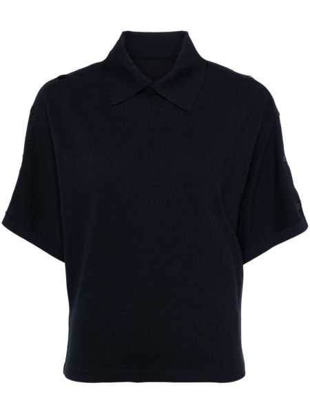 Asimetriškas medvilninis polo marškinėliai System mėlyna