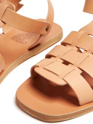 Leder sandale ohne absatz Ancient Greek Sandals braun