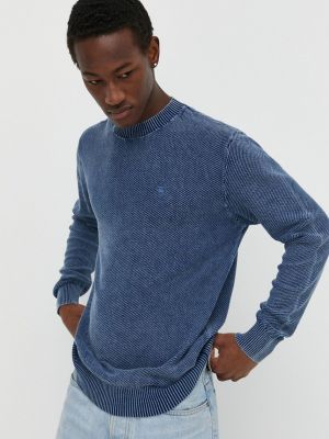 Sweter bawełniany w gwiazdy G-star Raw niebieski