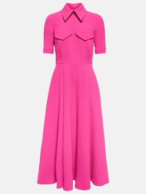 Plisované midi šaty Emilia Wickstead růžové