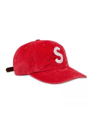 Вельветовая кепка Supreme красная