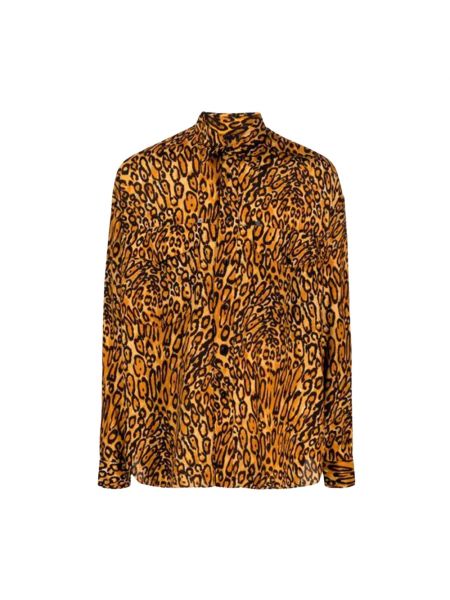 Hemd mit leopardenmuster Moschino braun