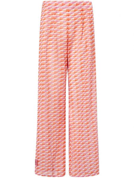 Pantaloni din bumbac cu imagine cu imprimeu geometric Jimmy Choo roz