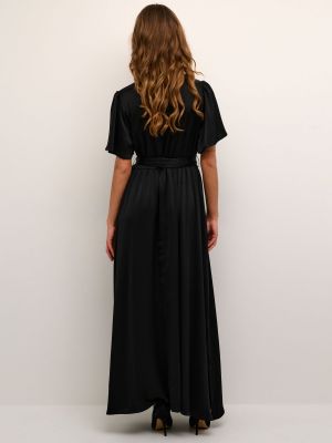 Длинное платье с коротким рукавом Kaffe черное