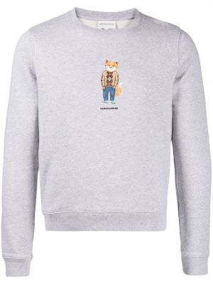 Sweatshirt aus baumwoll mit print Maison Kitsuné grau