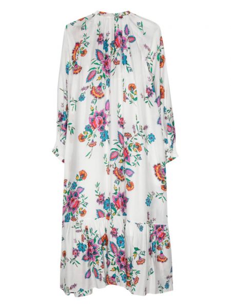 Robe à fleurs à imprimé Dvf Diane Von Furstenberg blanc