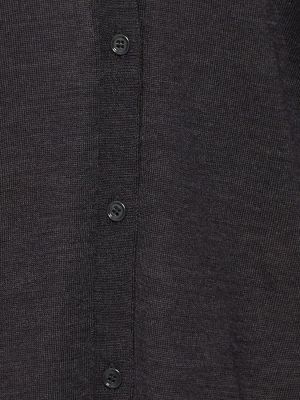 Cardigan di lana in maglia Max Mara grigio