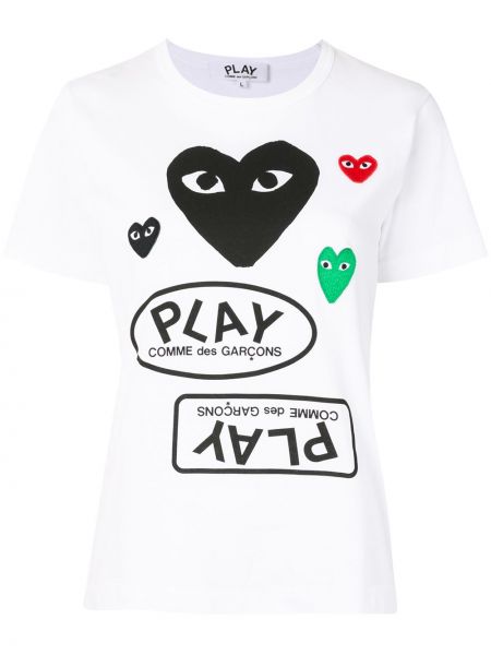 T-shirt con stampa Comme Des Garçons Play bianco