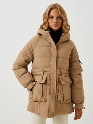 Утепленная демисезонная куртка Elsi коричневая