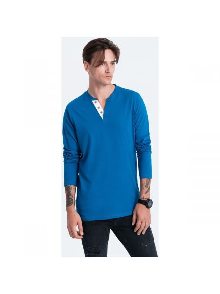 Tričko s dlouhým rukávem s dlouhými rukávy s krátkými rukávy Ombre modré