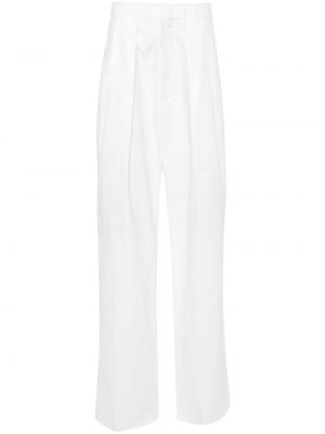 Plisované kalhoty relaxed fit Moschino bílé