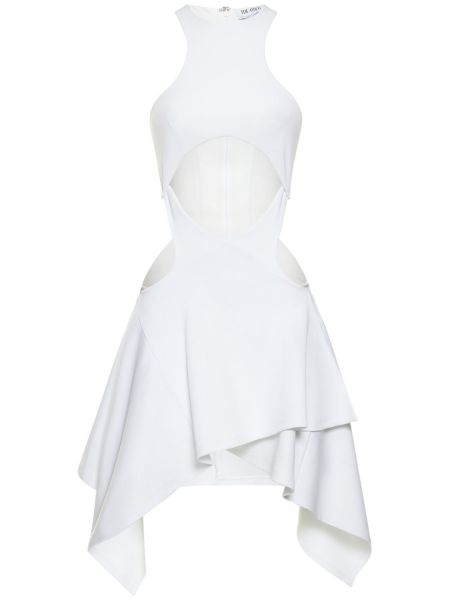 Mini vestido de algodón de tela jersey The Attico blanco