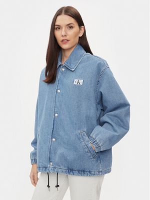Laza szabású kabát Calvin Klein Jeans kék