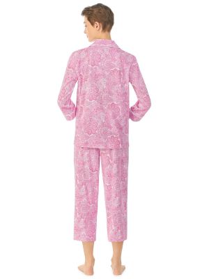 Пижама с узором пейсли Ralph Lauren розовая