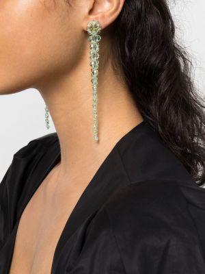 Boucles d'oreilles à imprimé à boucle en cristal Simone Rocha vert