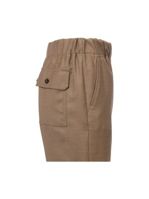 Pantalones rectos de lana de franela Max Mara Weekend marrón