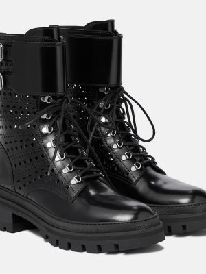 Ankle boots skórzane ażurowe Alaã¯a czarne