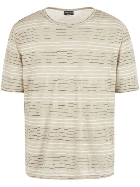 Lněné tričko Giorgio Armani