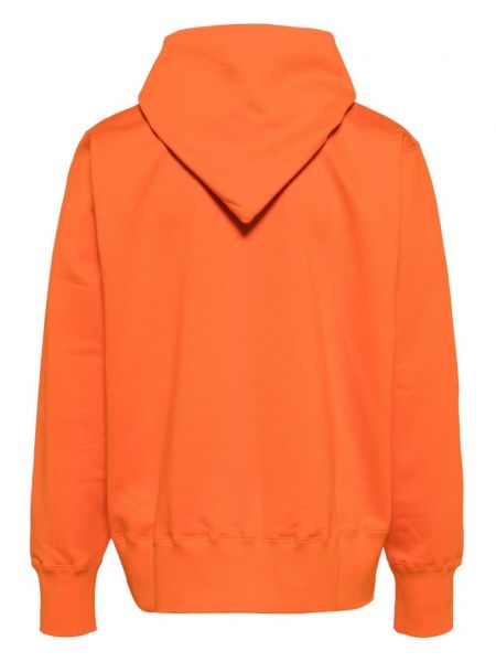 Kokvilnas kapučdžemperis ar apdruku Kolor oranžs