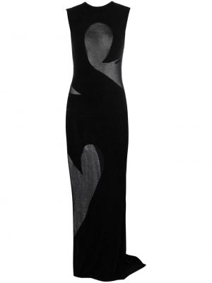 Prozirna večernja haljina The Attico crna